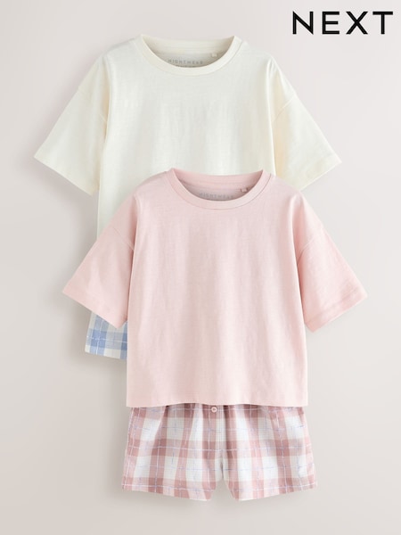 Rosa/azul - Woven Bottom Short Pyjamas 2 Pack (3-16yrs) (AC2718) | 30 € - 40 €
