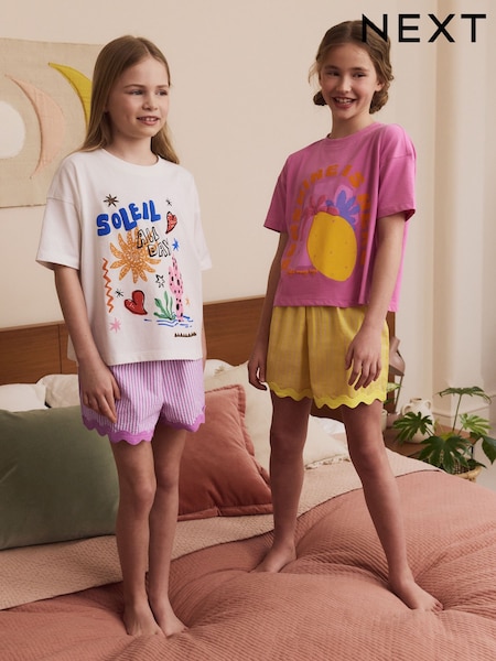 Rosa/azul - Short Pyjamas 2 Pack (3-16yrs) (AC2719) | 33 € - 43 €