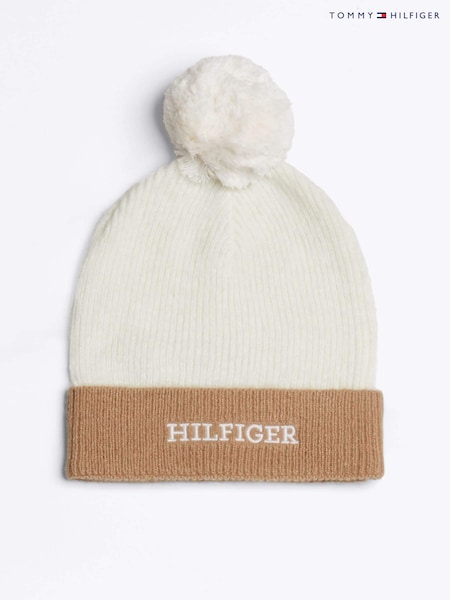 Tommy Hilfiger White Monotype Beanie (AC2904) | €21.50