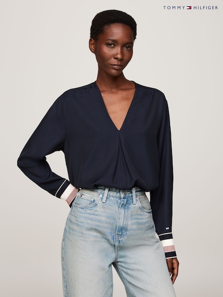 Tommy Hilfiger Relaxed Blue Global Stripe Blouse (AC2931) | kr1 571