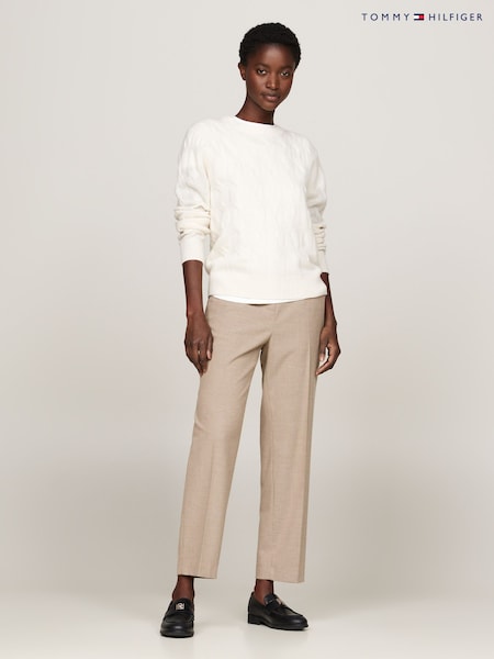 Tommy Hilfiger Slim Fit Flannel Straight Nude Trousers (AC2945) | €200