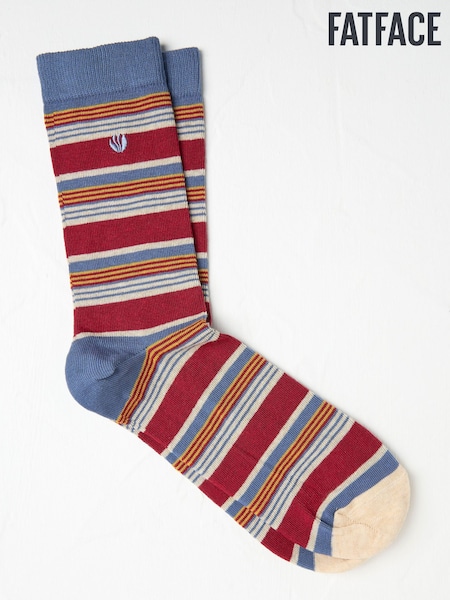 FatFace Blue & Red Men's Striped Socks (AC3172) | €11
