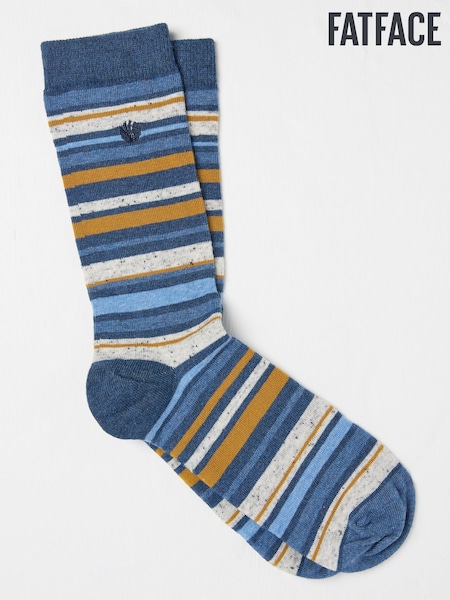 FatFace Blue & Yellow Men's Striped Socks (AC3184) | €11