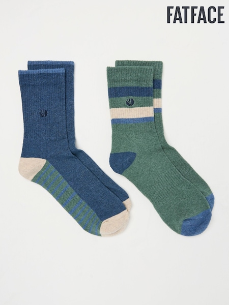 FatFace Green 2 Pairs of Sport Socks (AC3198) | €17