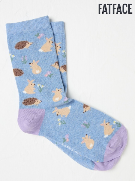 FatFace Blue Bunny & Hedgehog Women's Socks (AC3230) | €11