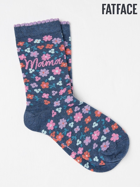 FatFace Navy Blue Floral Mama Women's Socks (AC3243) | AED44