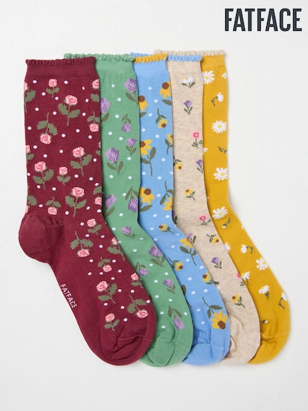 FatFace Multi Floral 5 Pack Women's Socks (AC3265) | 1,202 UAH