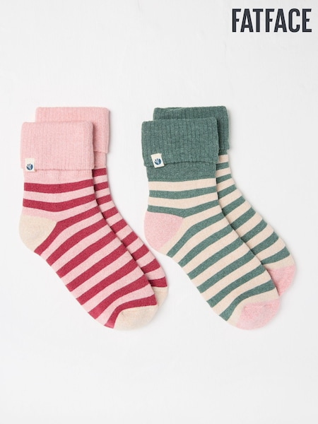 Цветные полоски - FatFace 2 Pack Welly Socks (AC3273) | €19