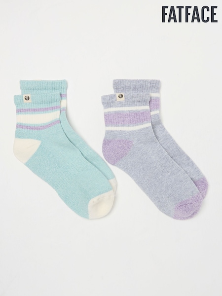 FatFace Blue & Purple 2 Pack Women's Sports Socks (AC3277) | €15