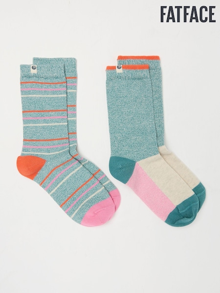 Verde azulado - FatFace 2 Pack Women's Boot Socks (AC3287) | 13 €