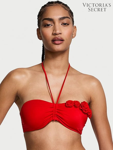 Victoria's Secret Vermillion Red Bandeau Rosette Bikini Top (AC3301) | €56