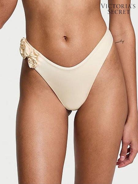 Victoria's Secret Candlelight White Brazilian Rosette Bikini Bottoms (AC3305) | €52