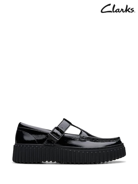 Clarks Black Patent Torhill Bar Shoes (AC3345) | €66