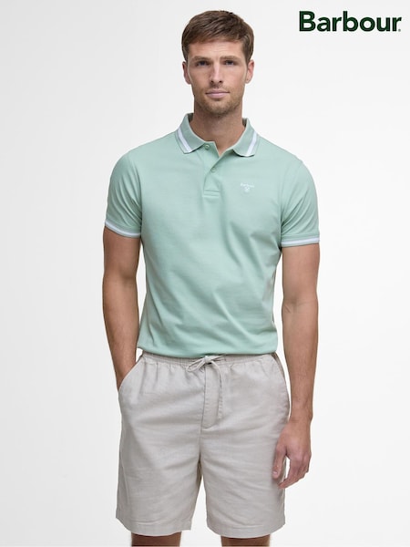 Barbour® Green Ferrybridge Lightweight Tailored Fit 100% Cotton Polo Shirt (AC3401) | €77