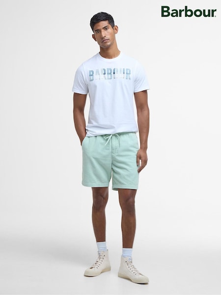 Barbour® Green 100% Cotton Washed Cord Relaxed Shorts (AC3415) | ₪434