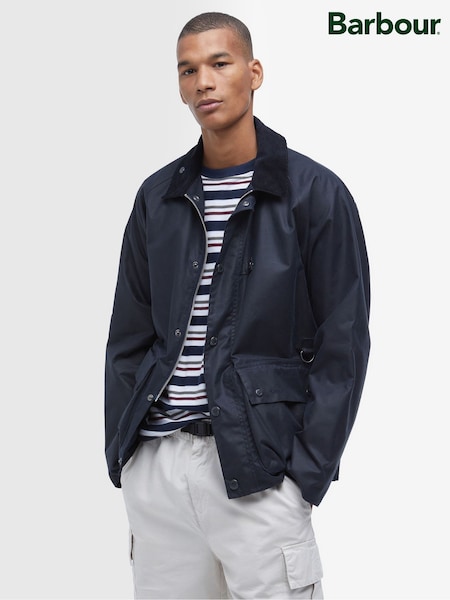 Barbour® Blue 100% Cotton Utility Spey Wax Jacket (AC3424) | €428