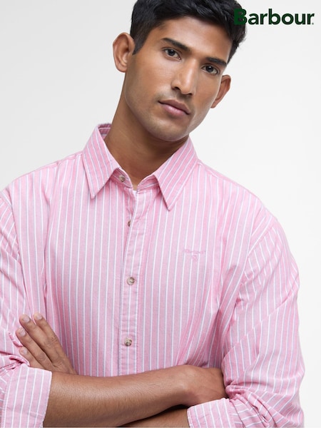 Barbour® Pink 100% Cotton Fenfield Oxford Stripe Relaxed Fit Shirt (AC3426) | €120