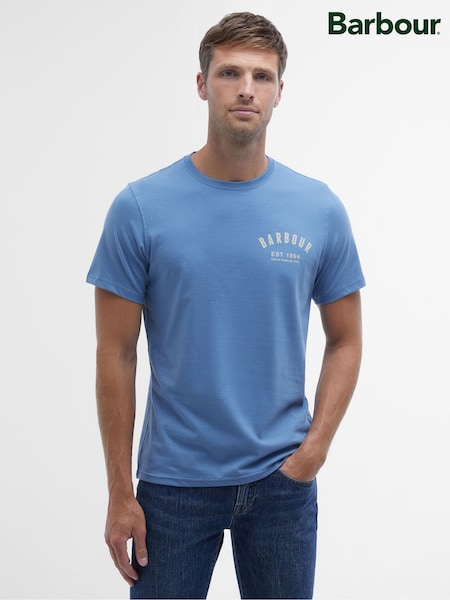 Barbour® Force Blue 100% Cotton Preppy T-Shirt (AC3430) | 222 QAR