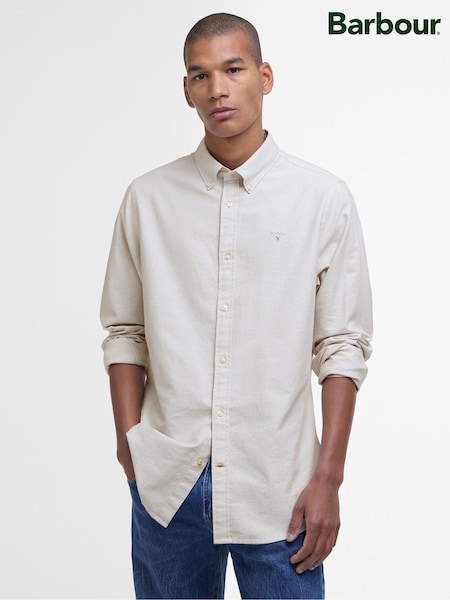 Barbour® Oatmeal Oxtown Classic Oxford Long Sleeve 100% Cotton Shirt (AC3431) | €120