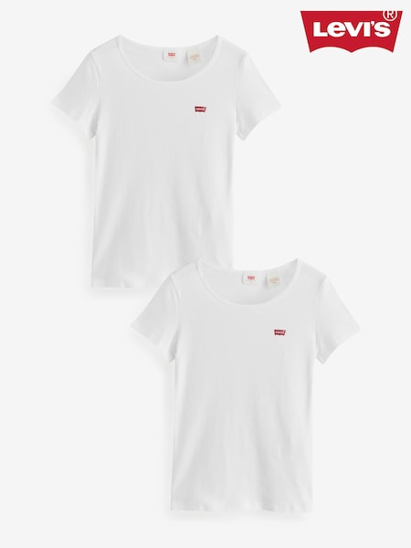 Valkoinen - Levi's® Crewneck 100% Cotton T-Shirts 2 Pack (AC3495) | €55