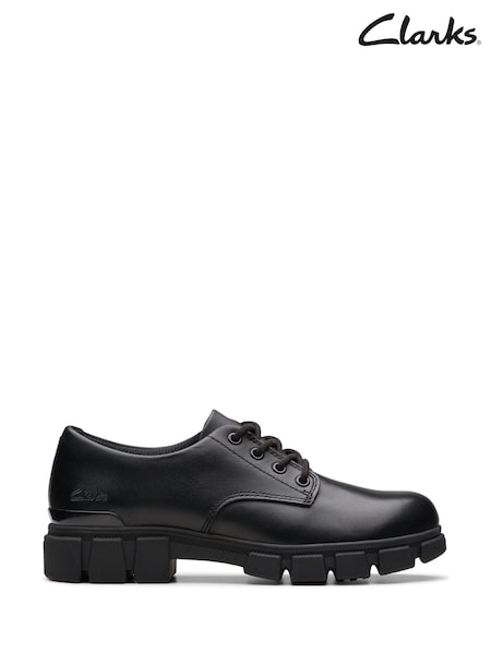 Clarks Black Standard Fit (F) Leather Evyn Lace K. Shoes (AC3515) | €32 - €33