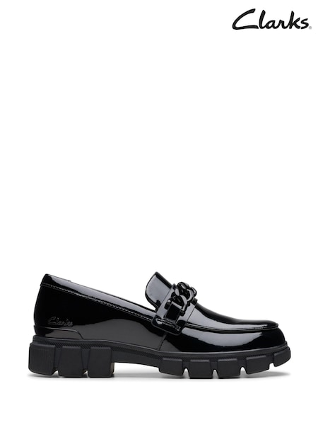 Dark Black - Clarks Leather Evyn Walk Shoes (AC3527) | €32 - €33