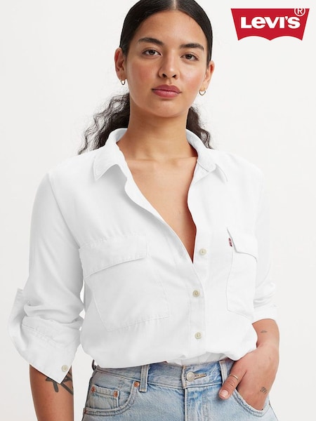 Levi's® White 100% Cotton Doreen Lightweight Utility Shirt (AC3547) | €100