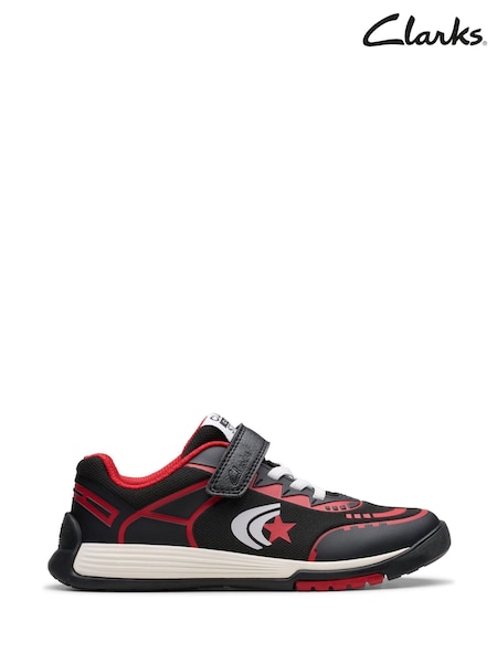 Clarks Black Standard Fit (F) Kids Cica Star Jump Trainers (AC3560) | €25 - €28