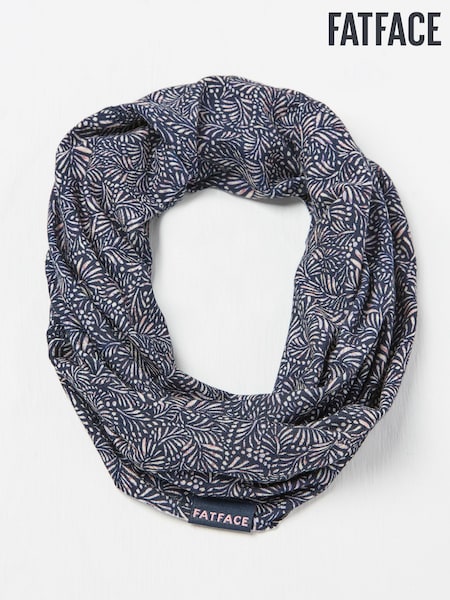 FatFace Navy Leaf Print Multi Use Snood (AC3591) | €16.50