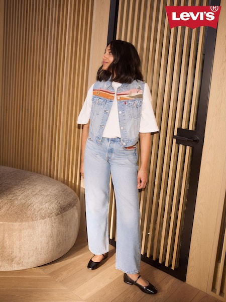 Levi's Blue Embroidered Denim Gilet VEst (AC3601) | €114