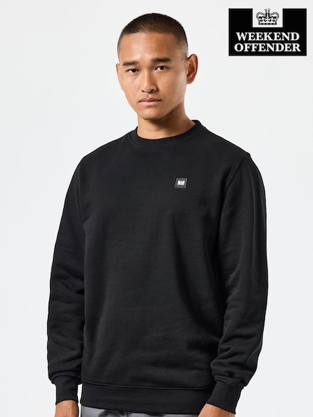 Weekend Offender Mens Blue Classic Ferrer Badge 100% Cotton Sweatshirt (AC3681) | AED174