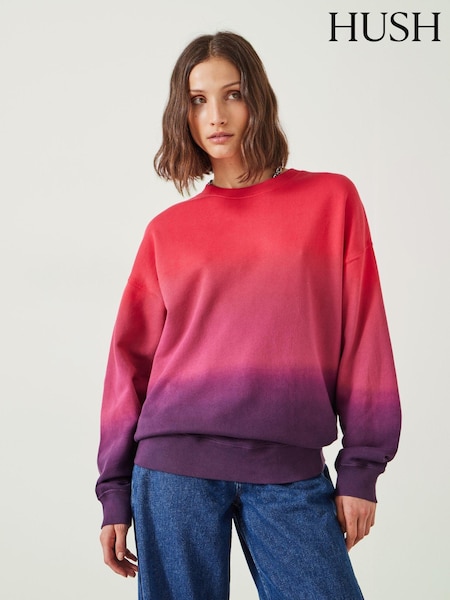 rožnata - Hush Oversized Ombre Quaden 100% Cottton Sweatshirt (AC3764) | € 56