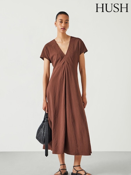 Hush Brown Grace V-Neck Maxi Dress (AC3777) | €70