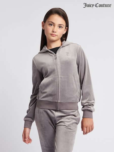 Juicy Couture Grey Diamanté Zip Through Hoodie (AC3788) | $131 - $157