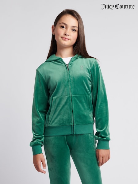 Juicy Couture Green Diamanté Zip Through Hoodie (AC3791) | €107 - €129