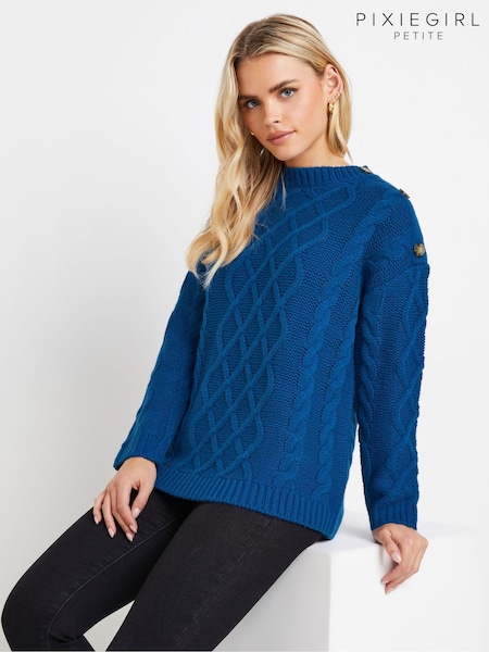 PixieGirl Petite Cable Button Jumper (AC3960) | 177 LEI