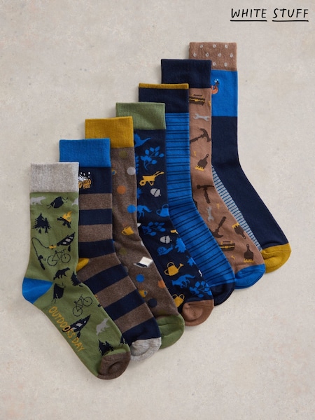 White Stuff Blue Days Of The Week Socks 7 Pack (AC3979) | €32