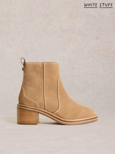 White Stuff Brown Cleo Block Heel Boots (AC3989) | 257 QAR