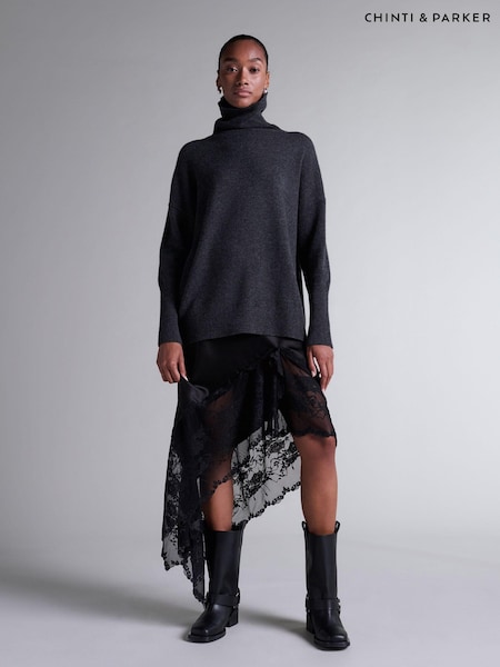 Chinti & Parker Relaxed Pure Cashmere Black jumpers (AC3998) | ₪1,760