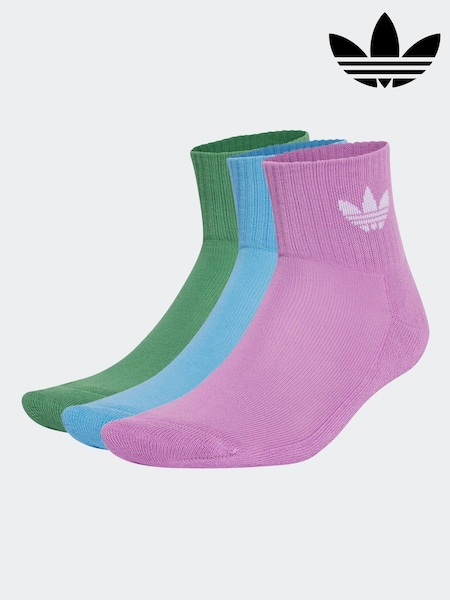أرجواني - حزمة جوارب بطول الكاحل وبقصة متوسطة من adidas Originals من 3 قطع (AC4001) | ‏4 ر.ع.‏