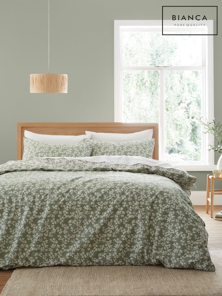 Bianca Green Shadow Leaves Floral Duvet Cover Set (AC4025) | €37 - €74