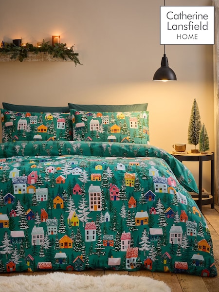 Catherine Lansfield Green Christmas Festive Forest Duvet Cover Set (AC4042) | €23 - €37
