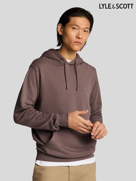 Lyle & Scott Brown Cotton Superfine Pullover Hoodie (AC4067) | €106