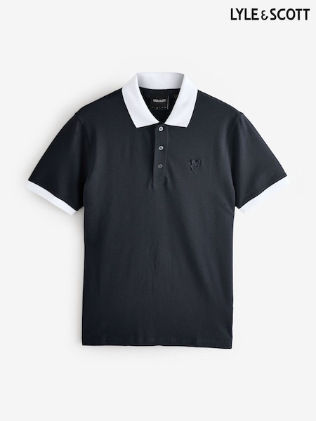 Lyle & Scott Blue Superfine Ringer Polo Shirt (AC4072) | 161 QAR