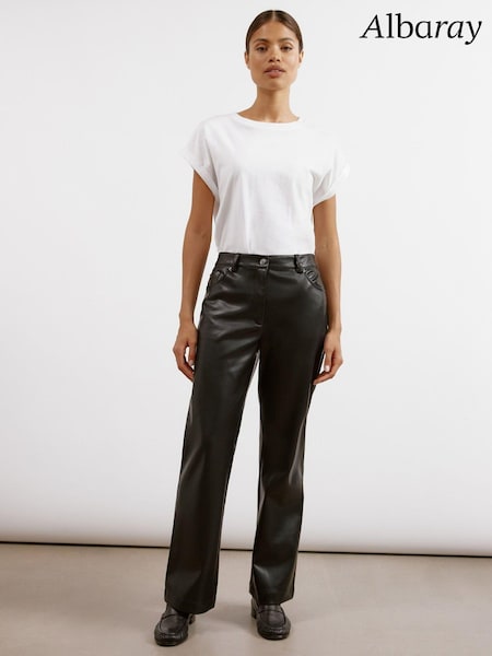 Albaray Faux Leather Black Jeans (AC4100) | €59