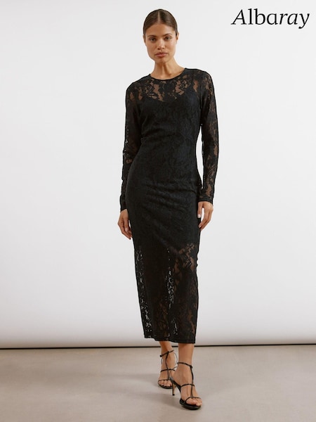 Albaray Lace Maxi Black Dress (AC4116) | €65
