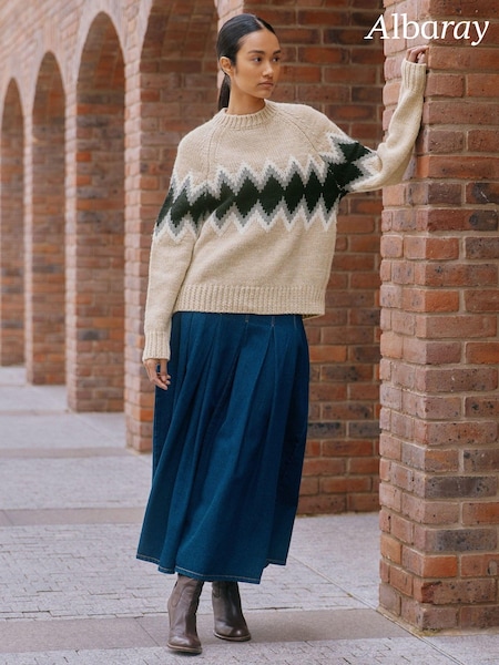 Albaray Cream Argyll Wool Jumper (AC4128) | €64