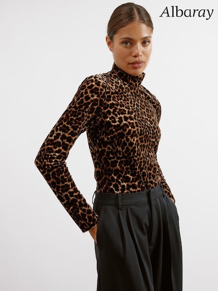 Albaray Animal Velvet Brown Top (AC4132) | €49