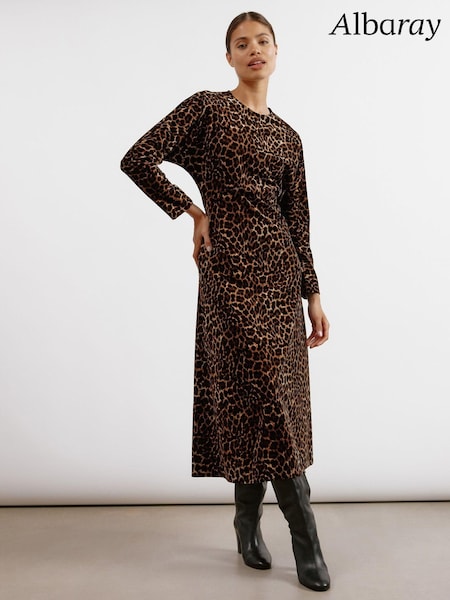 Albaray Animal Velvet Brown Dress (AC4135) | €79