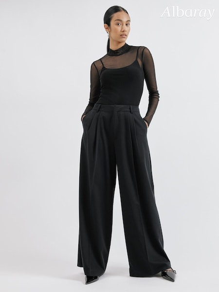 Albaray Tailored 2 Pleat Black Trousers (AC4147) | 220 QAR